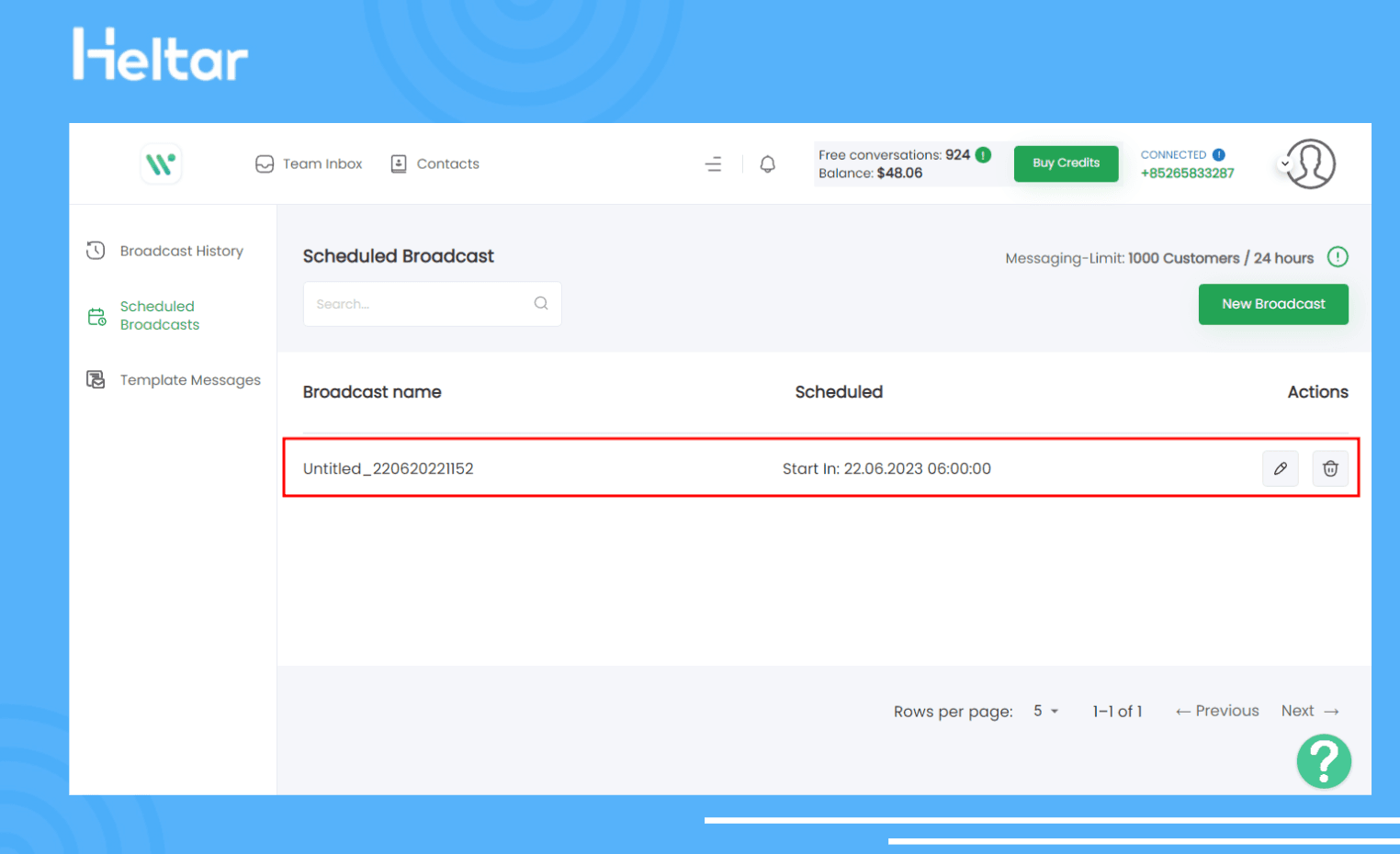 Scheduling Broadcast in WATI- One-stop guide for Editing and Managing Broadcast