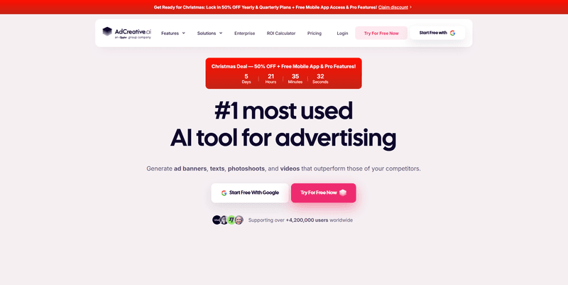 AdCreative.ai homepage