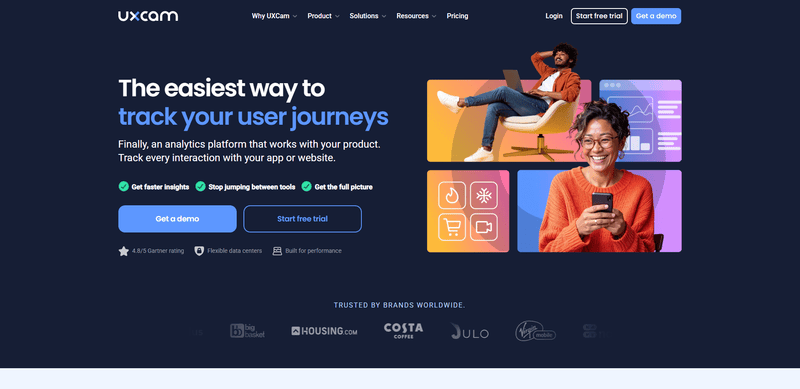 UXCam homepage