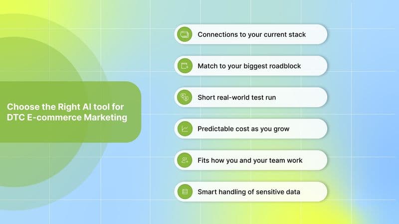 How to Choose the Right AI tool for DTC E-commerce Marketing