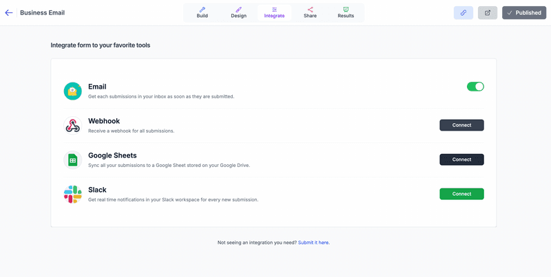 Integration page