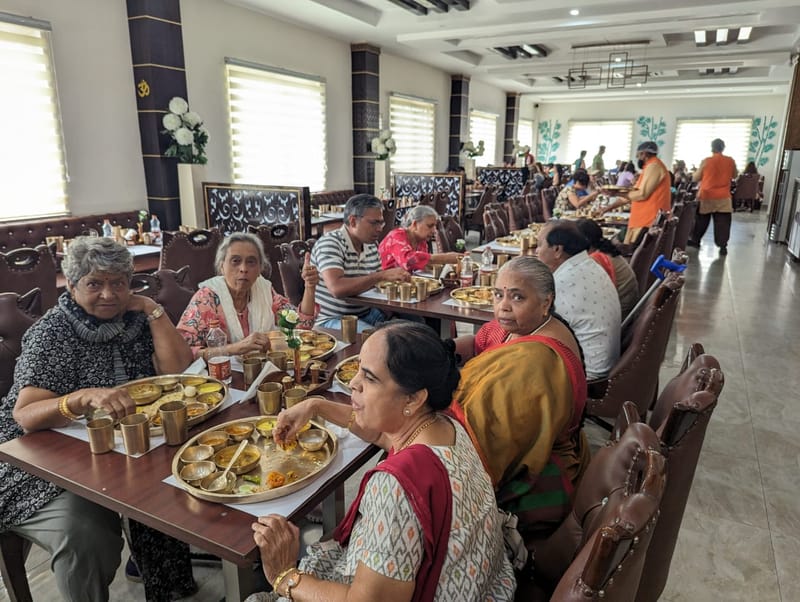 Our Travel Buddies enjoying Ayodhya's food