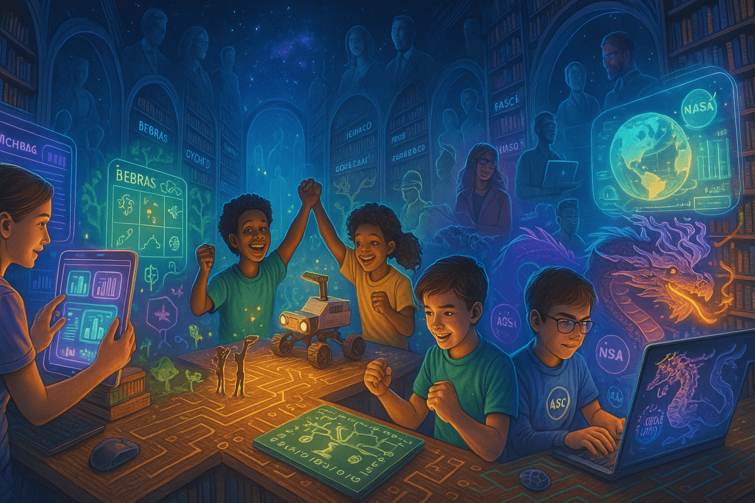 kids participating in different coding competitions
