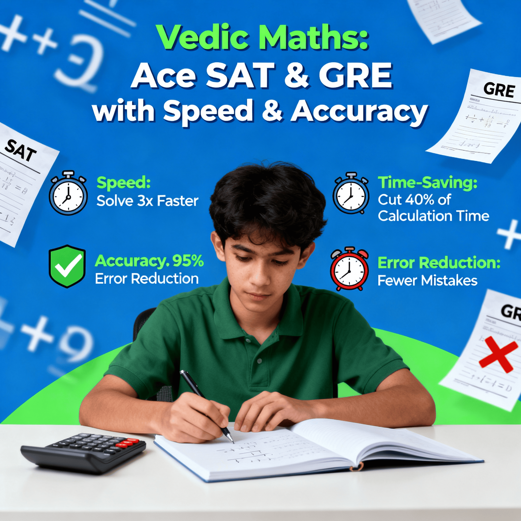 Vedic maths tricks for SAT, GRE exams: mental calculations, accuracy, reduce silly mistakes, time-saving strategies