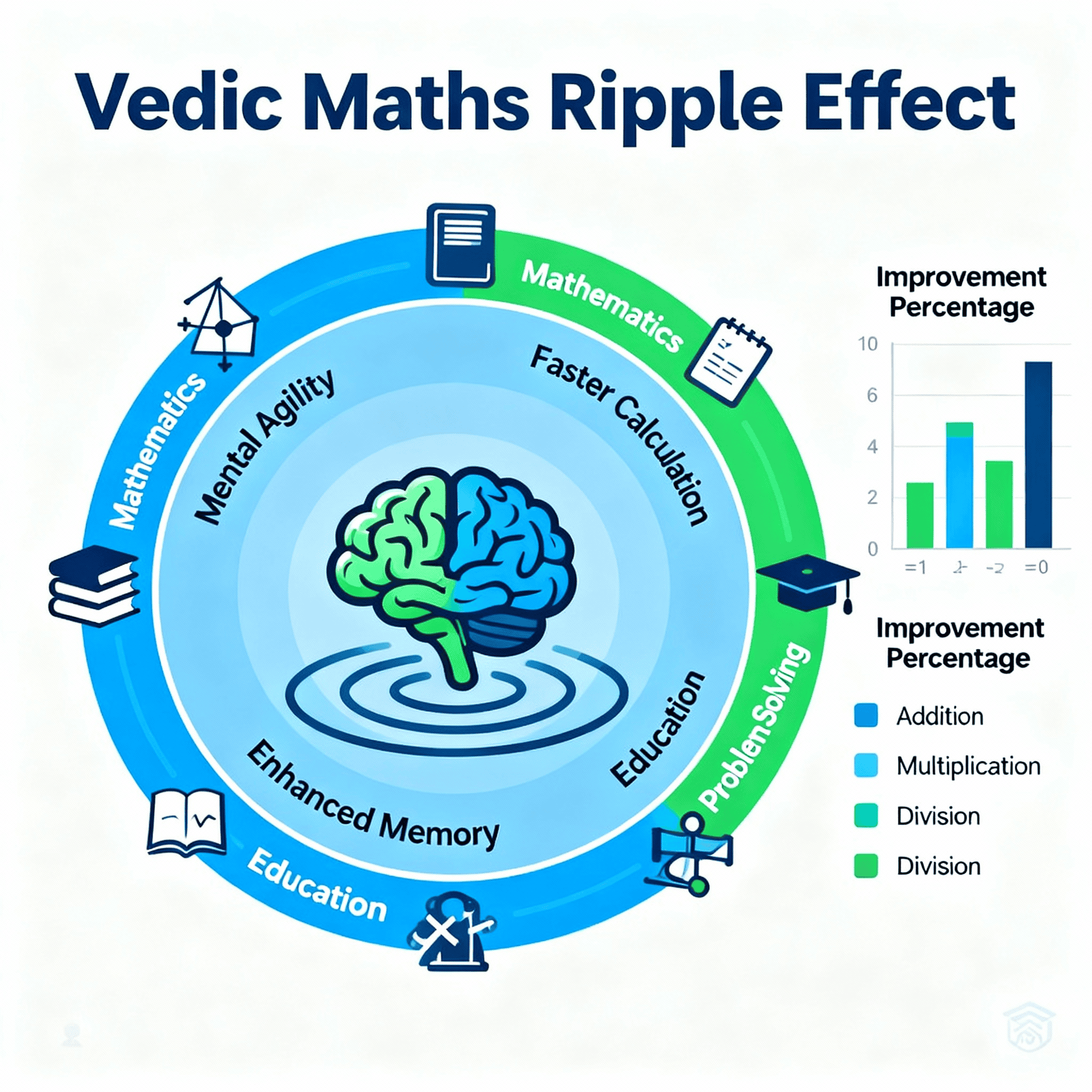 Vedic Maths ripple effect: boosts memory, logic, confidence; improves math scores, science, problem solving skills