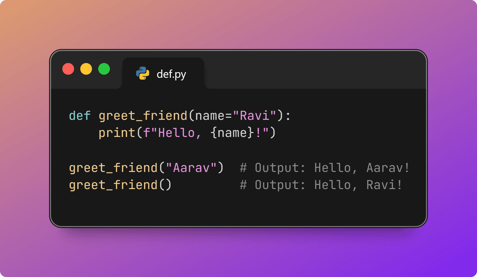 Function With Default Arguments