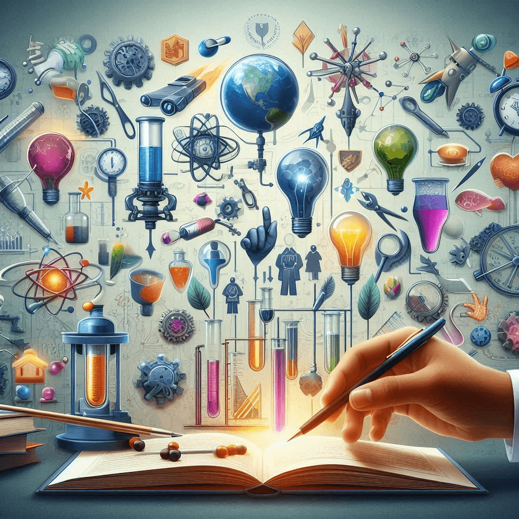 student opens the book which is combination of many subjects that reflects in his illusion