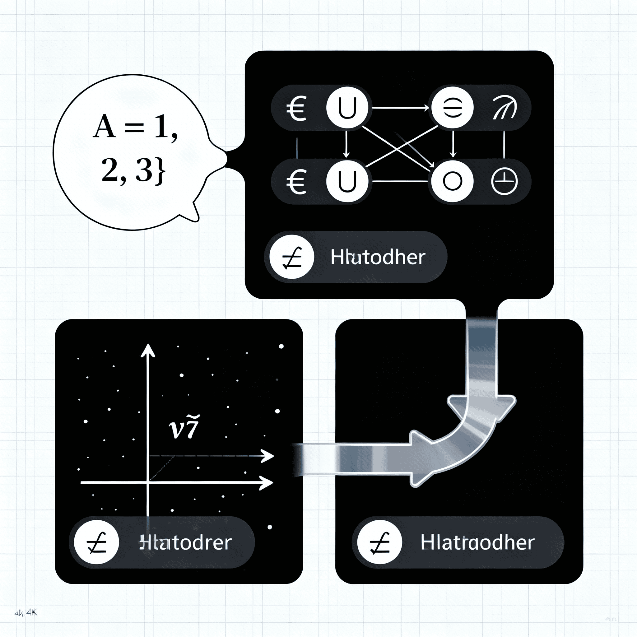Complex symbols, set theory. Visualizing mathematical concepts and various mathematical symbols