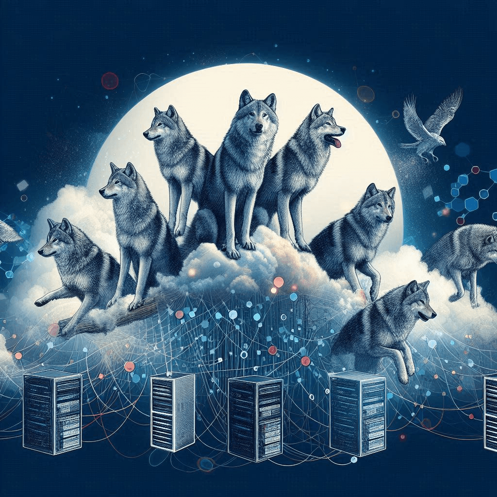 wolves sitting together that resembles distributed systems