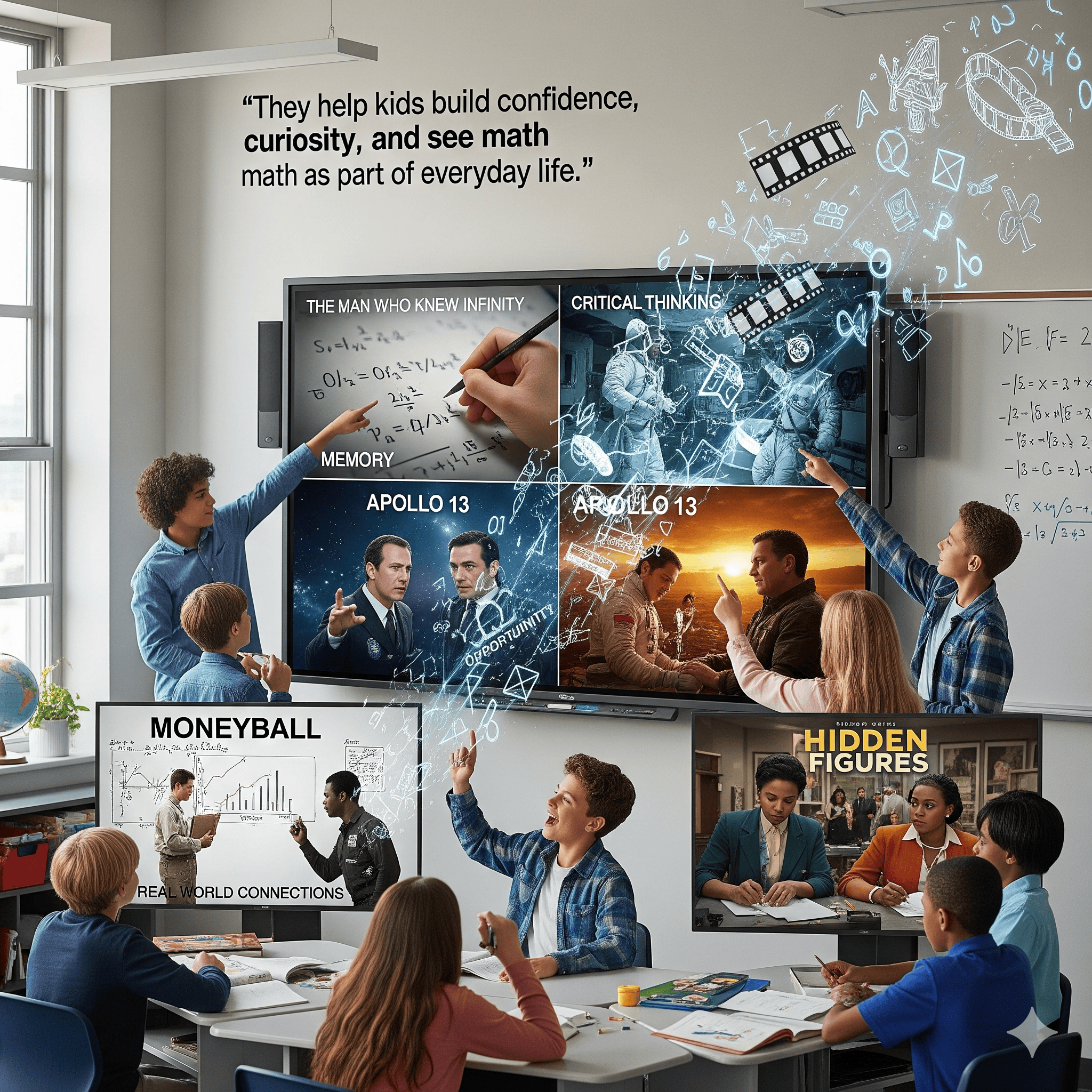 Kids in class watch powerful films like The Man Who Knew Infinity, building critical thinking and respect