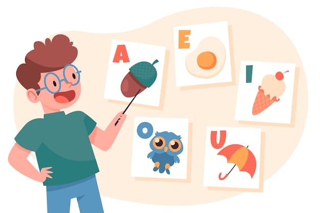 Free Vector hand drawn vowels illustration