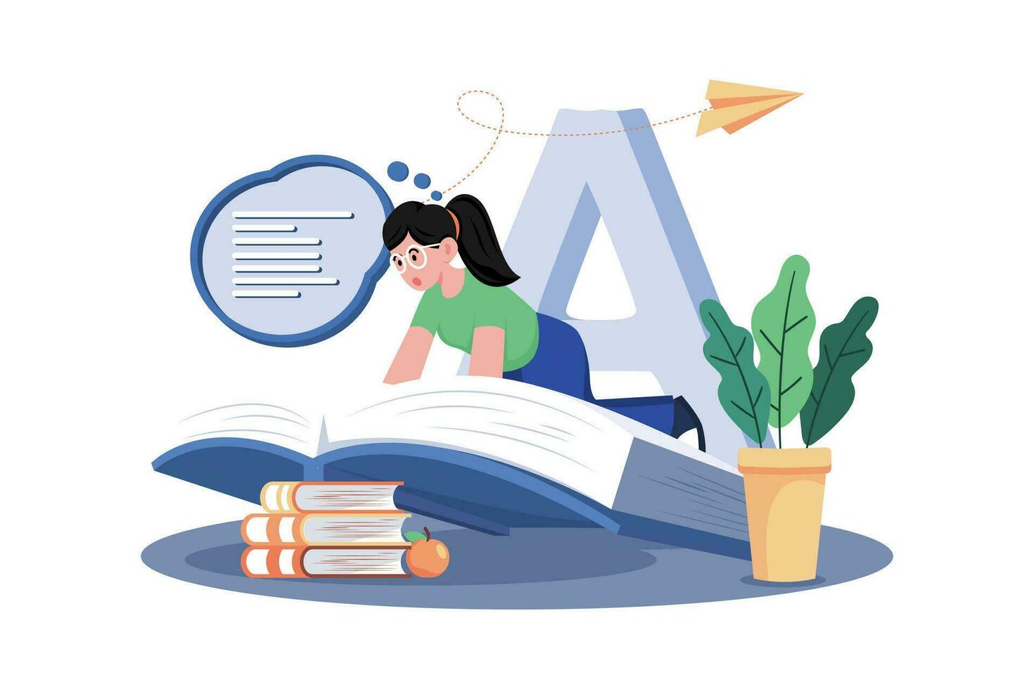 A child reads a book to improve their reading skills. 26993056 Vector Art  at Vecteezy