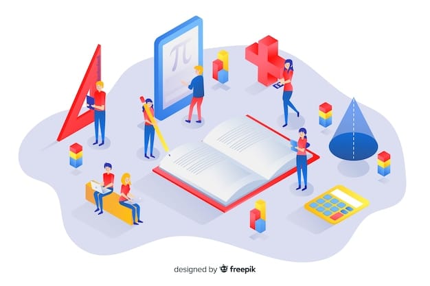 Free Vector isometric maths elements background