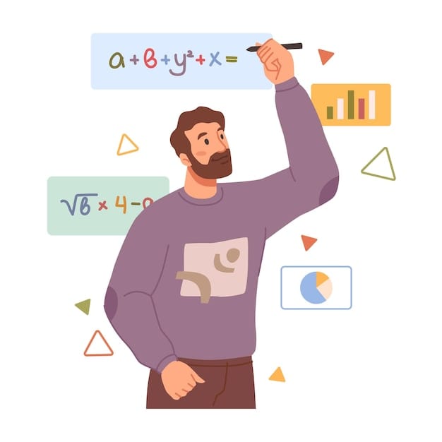 Vector man with analytical type thinking mindset