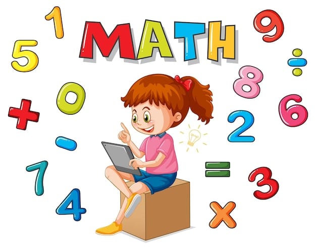 Free Vector number 0 to 9 with math symbols