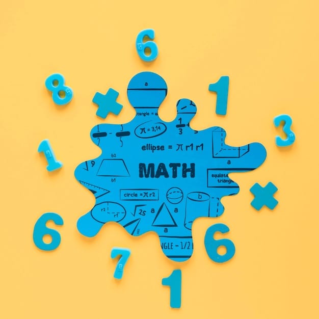 Top view of math stain mock-up with numbers