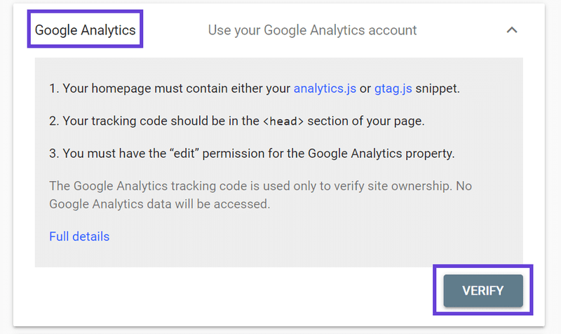 Google Analytics verification.