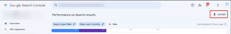 Export your data on Google Search Console impressions.