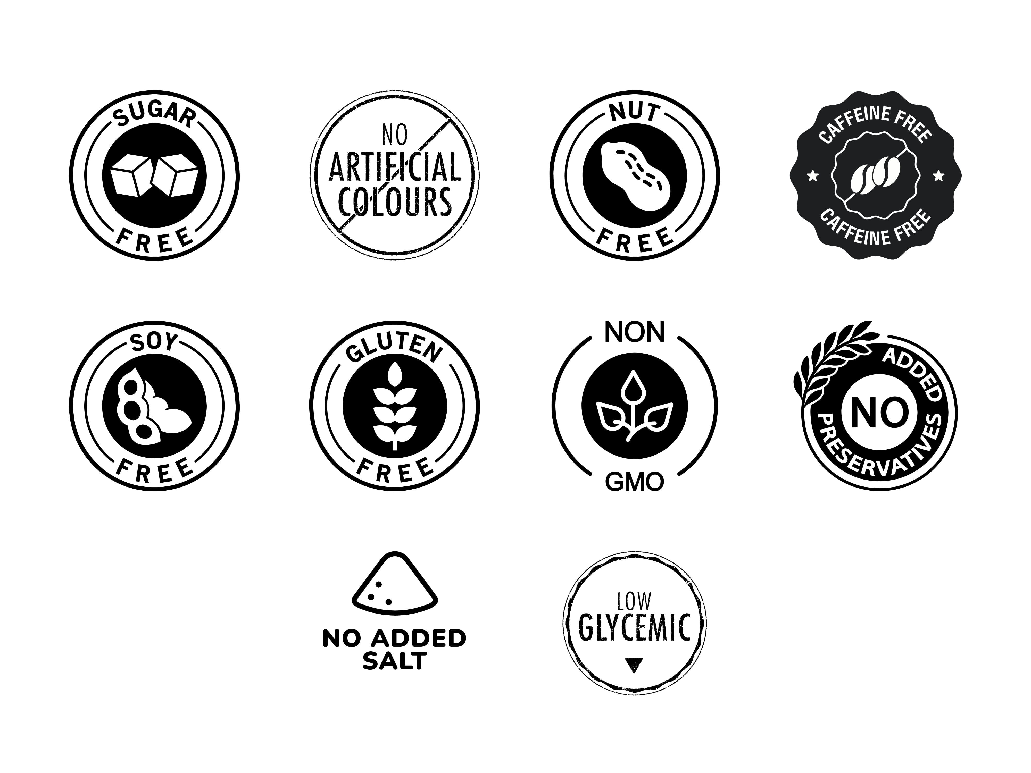 Various food labels highlighting marketing tricks