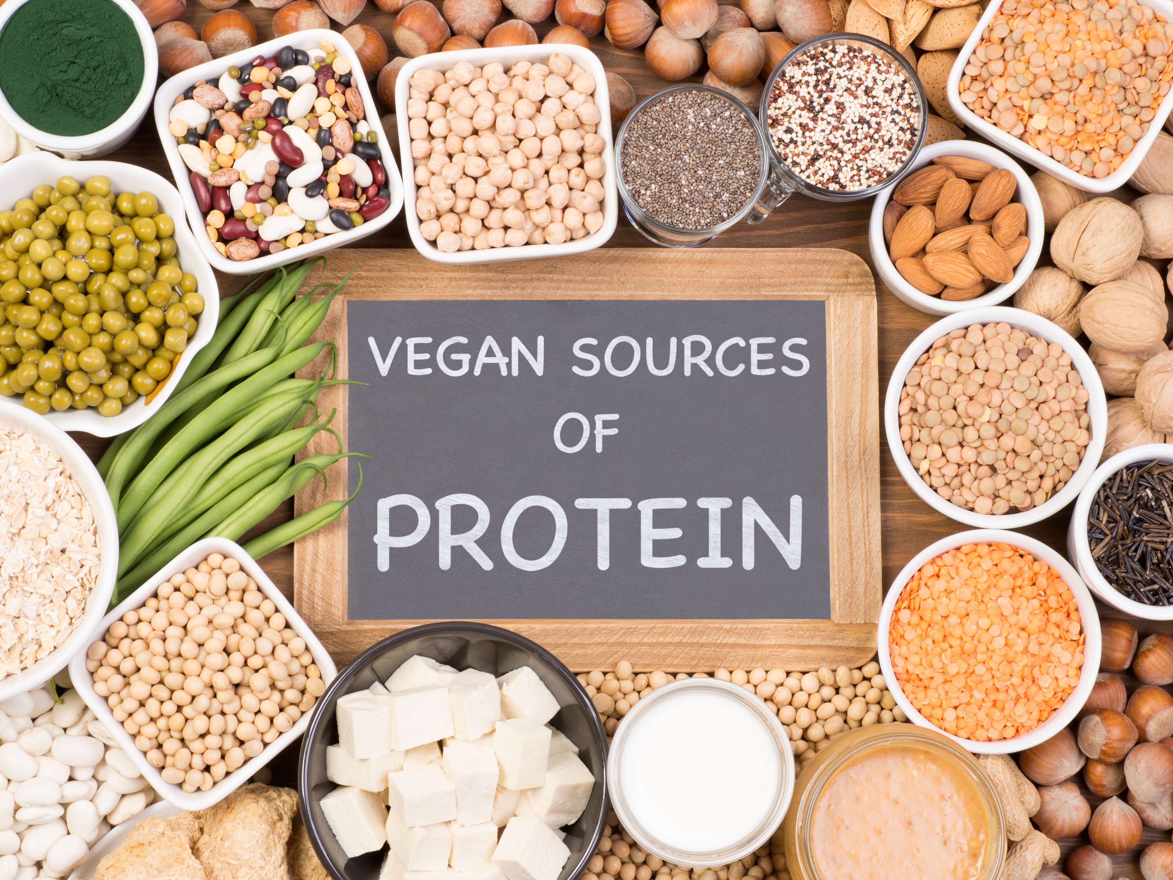 Plant-based high-protein foods for muscle building.