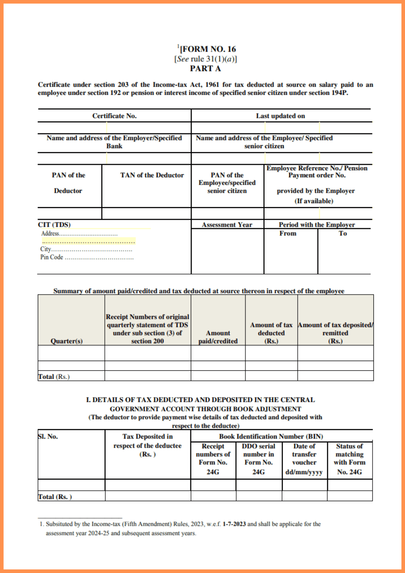 Form 16 Part A