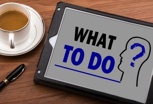 Tablet displaying "WHAT TO DO?"
