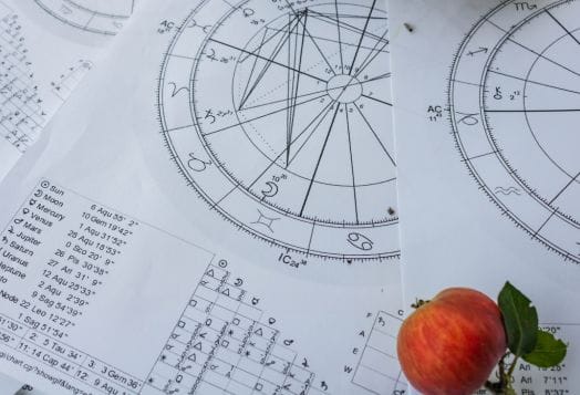 Vedic birth chart with house divisions