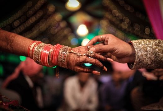 Indian wedding ring ceremony