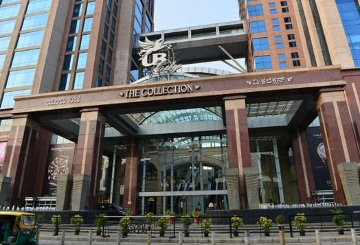 Exterior of UB City Mall, a large modern building in Bengaluru