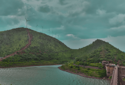 Jogimatti Hill Station with windmills and a dam