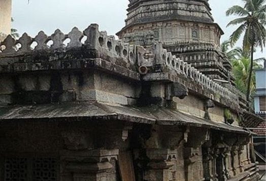 Old stone temple, ornate carvings, Gokarna