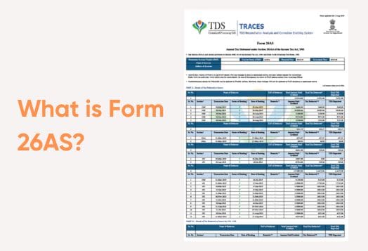 Income tax form 26AS beside text