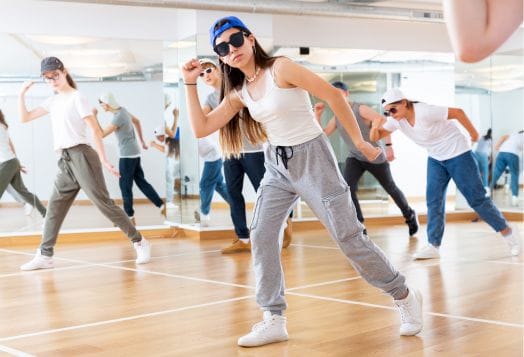 Dance class in progress
