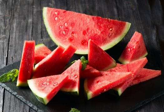 Slices of fresh, red watermelon