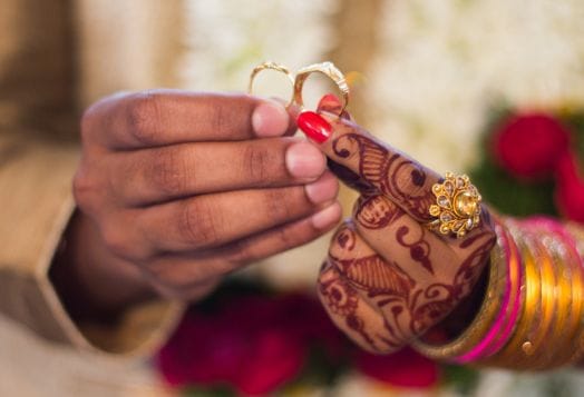 Hindu wedding ring exchange