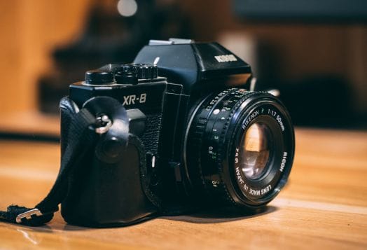 A Ricoh XR-8 35mm SLR camera