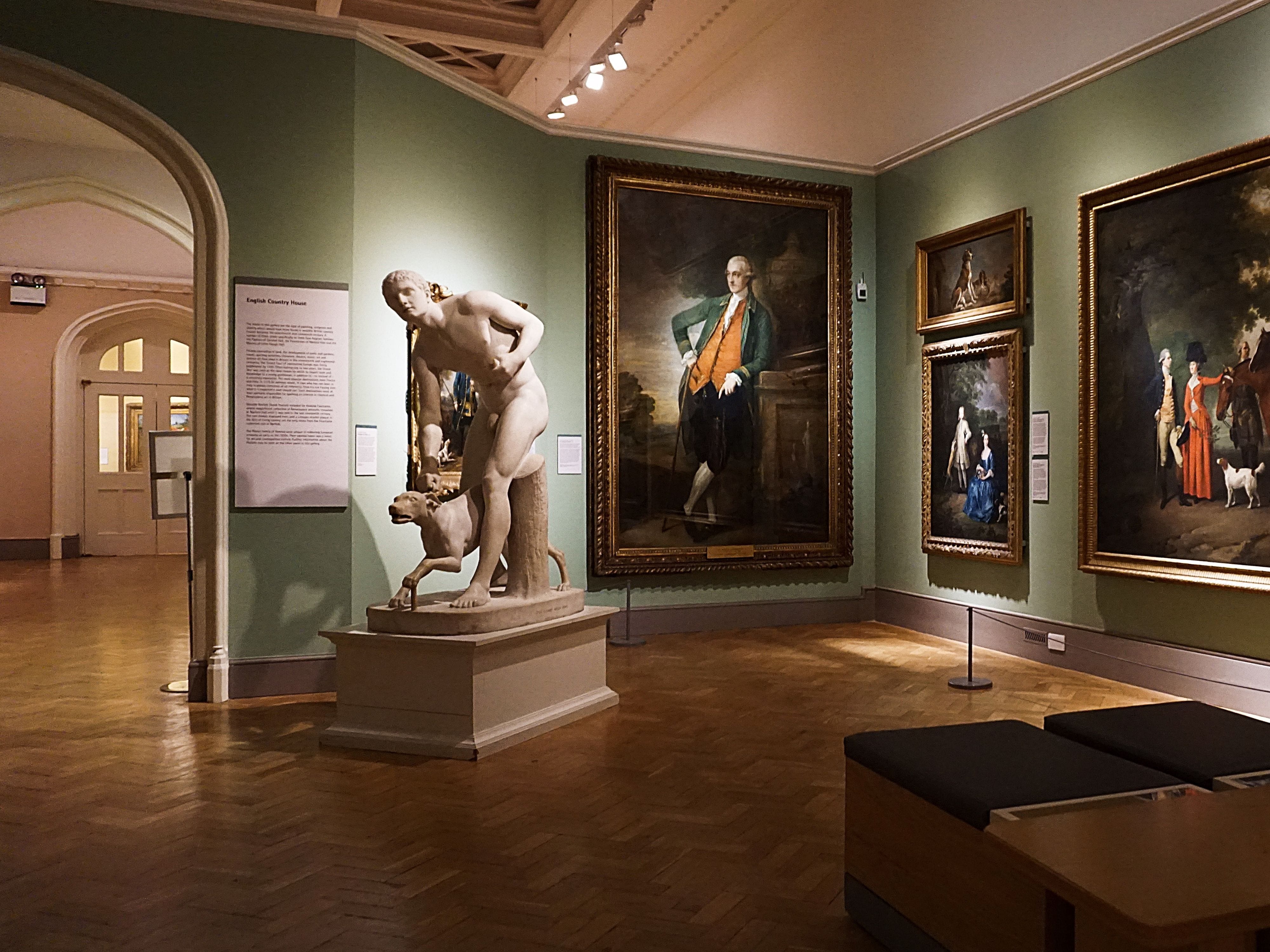 Art exhibition featuring classical and modern art pieces