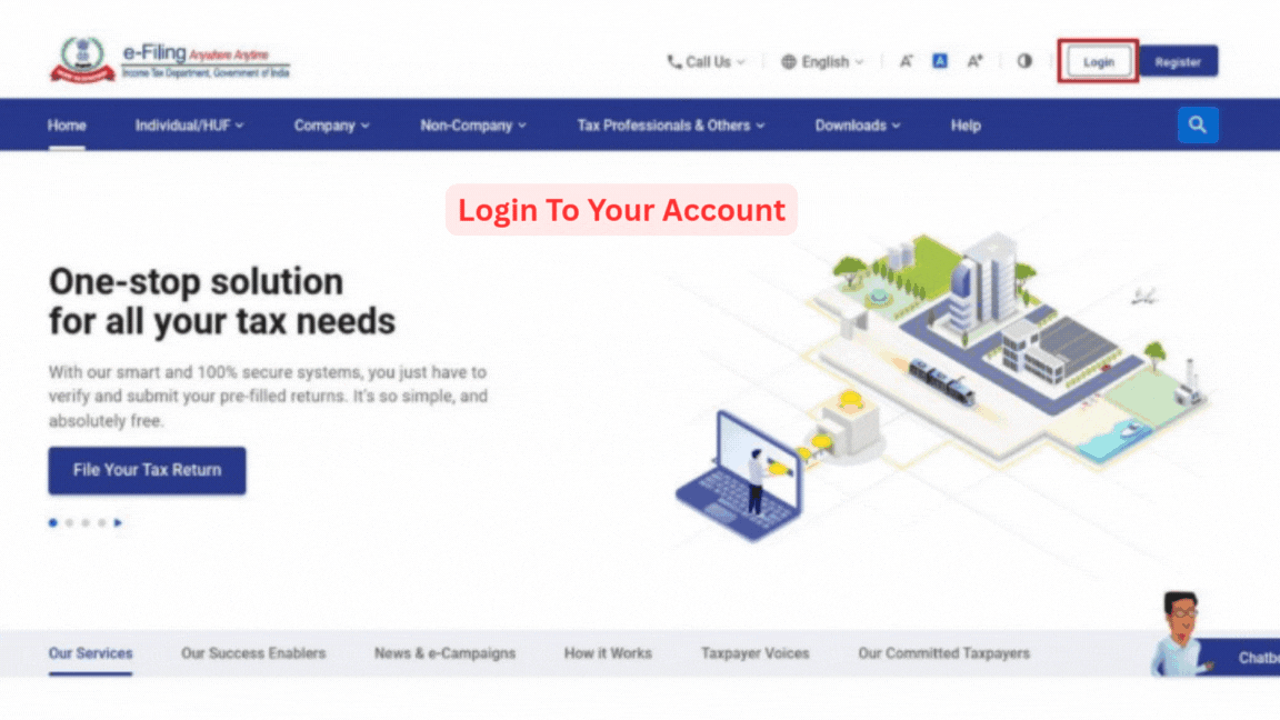 A GIF of a tax e-filing portal