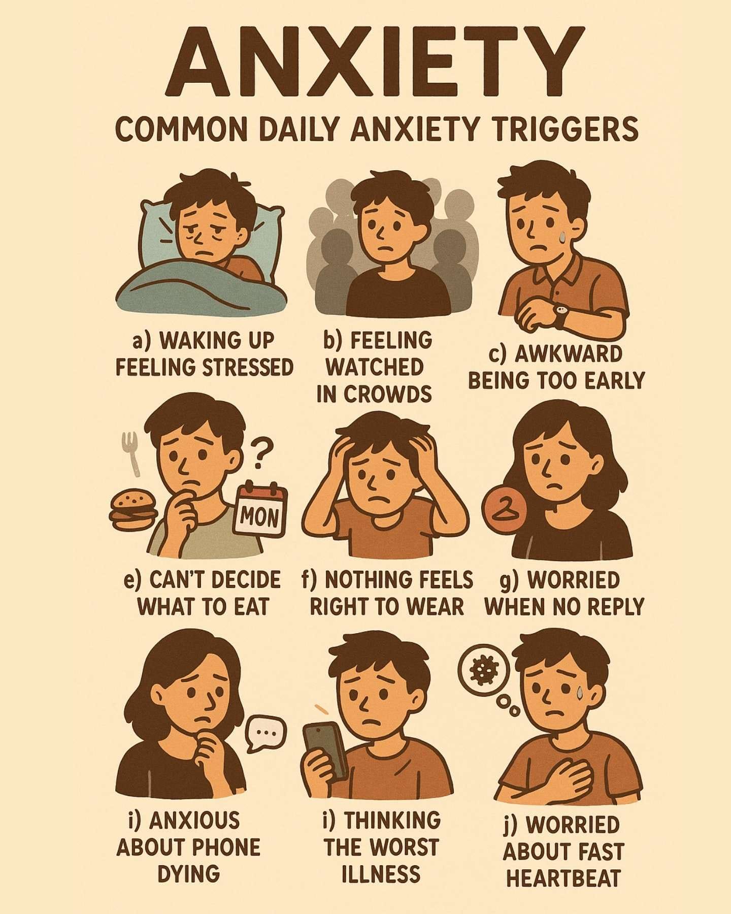 Infographic on common daily anxiety triggers
