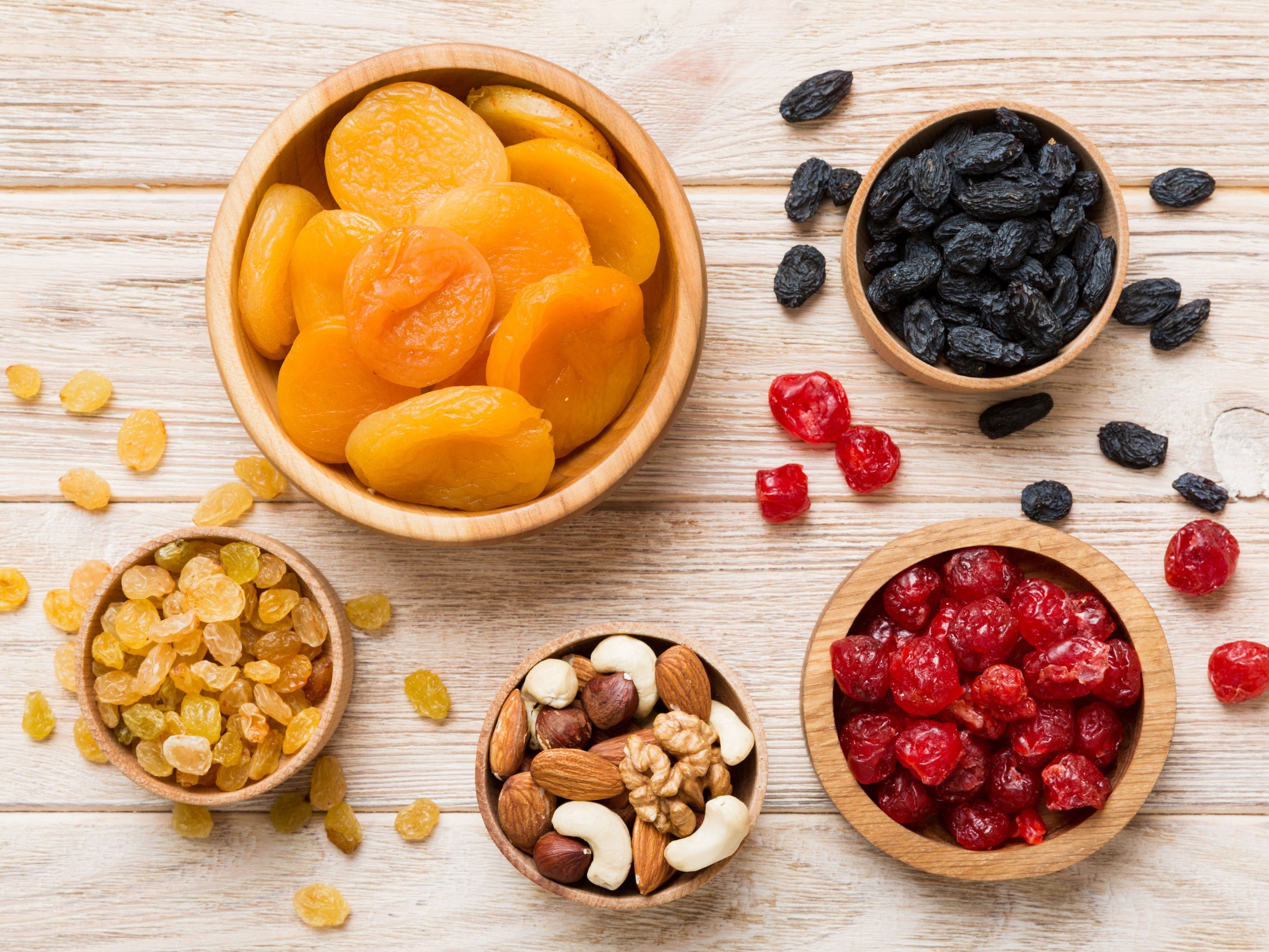 Assorted healthy dried fruit and nuts