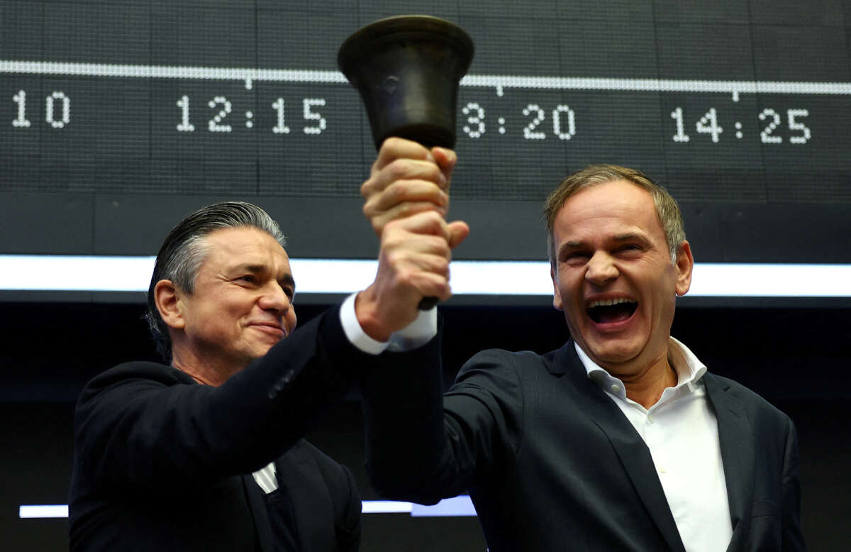 CEO Blume hails &#8216;historic moment&#8217; as Porsche AG lists on Frankfurt exchange