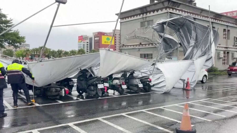 Taiwan to restore power after Typhoon Haikui batters island