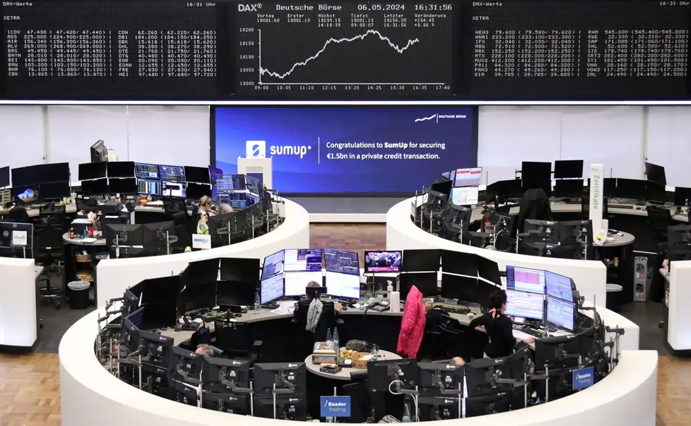 STOXX 600 ends at record high; BBVA weighs on Spain