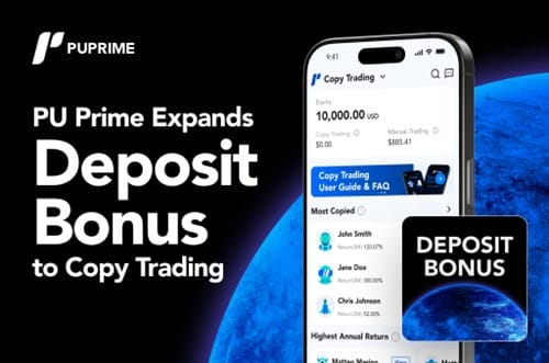PU Prime Expands Deposit Bonus Promotion to Copy Trading Accounts