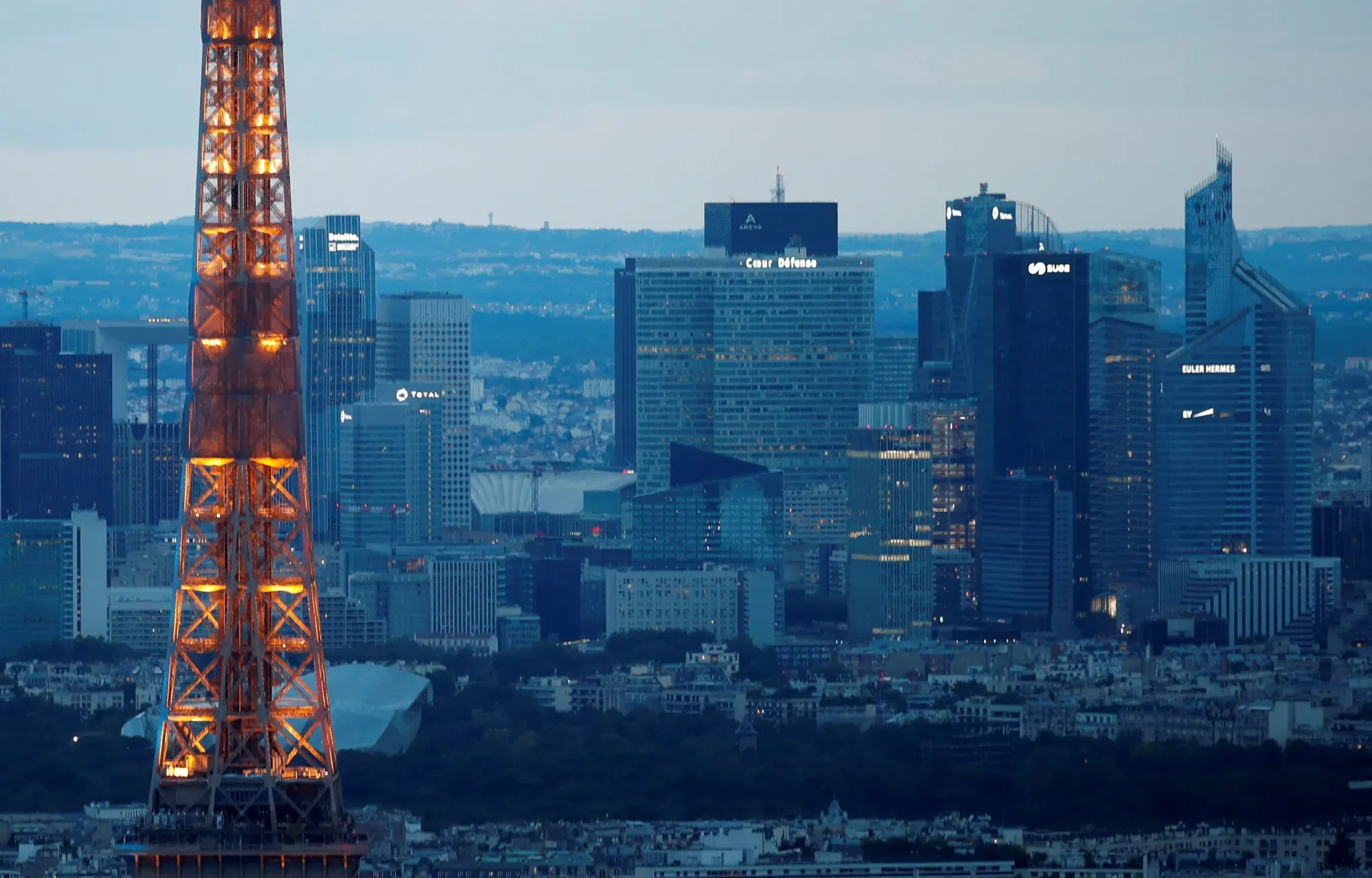 Euro zone investor morale hits two-year high in April