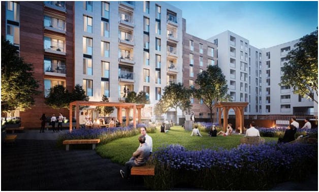 Atlas Residential and Rockspring Property Investment Managers LLP's complete and operational site, Bow Square, Southampton