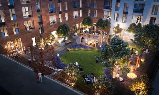 Atlas Residential and Rockspring Property Investment Managers LLP's complete and operational site, Bow Square, Southampton