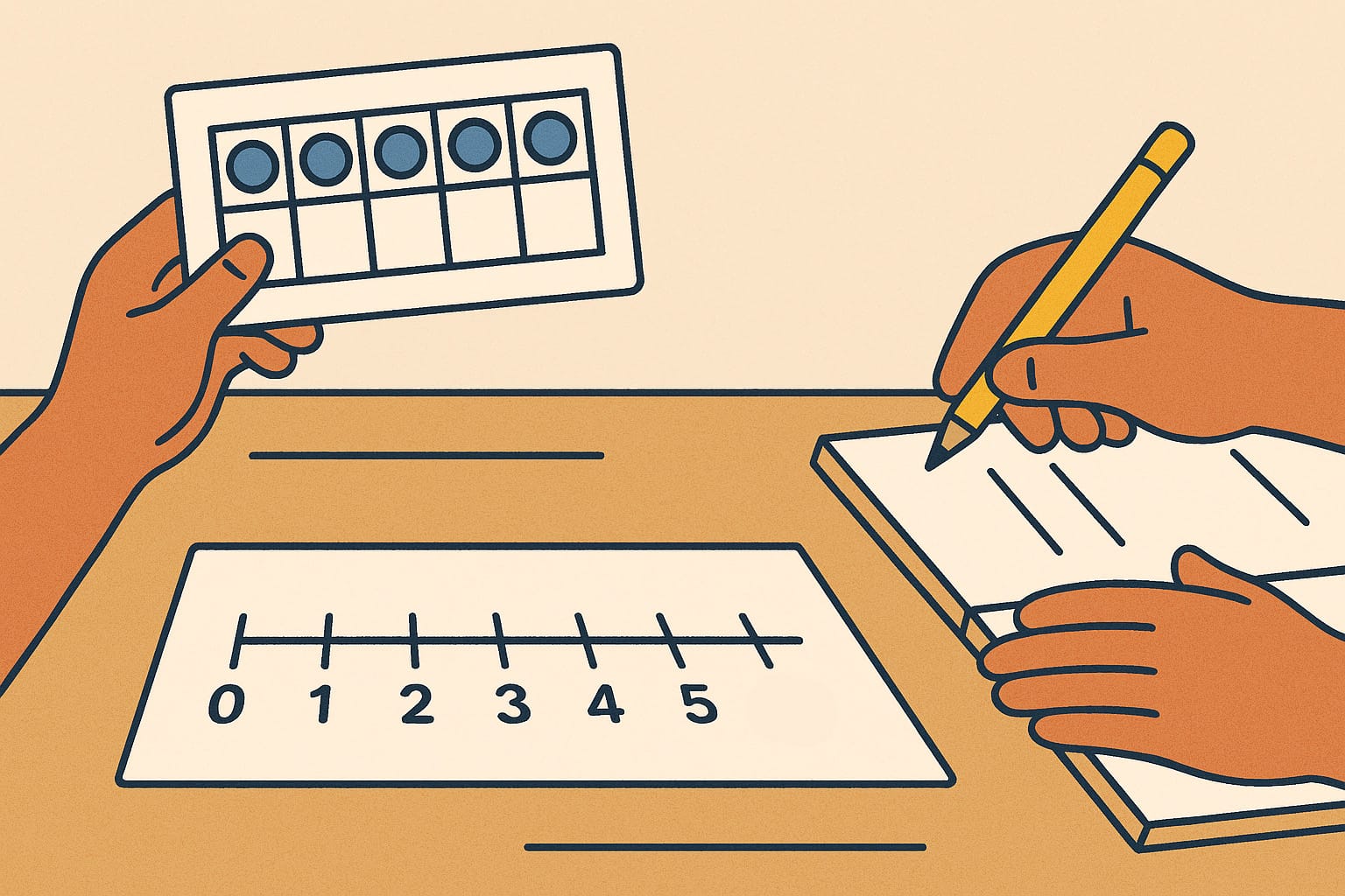 visual anchors - number line, tens frame