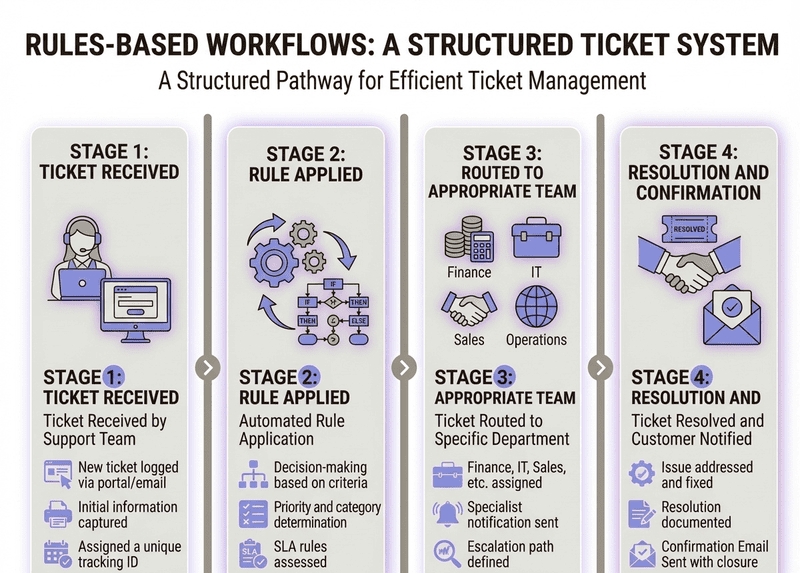 An Infographic demonstrating Rules Based Workflow