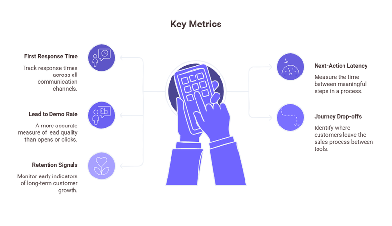 An infographic representing the metrics worth tracking for HubSpot revenue operations